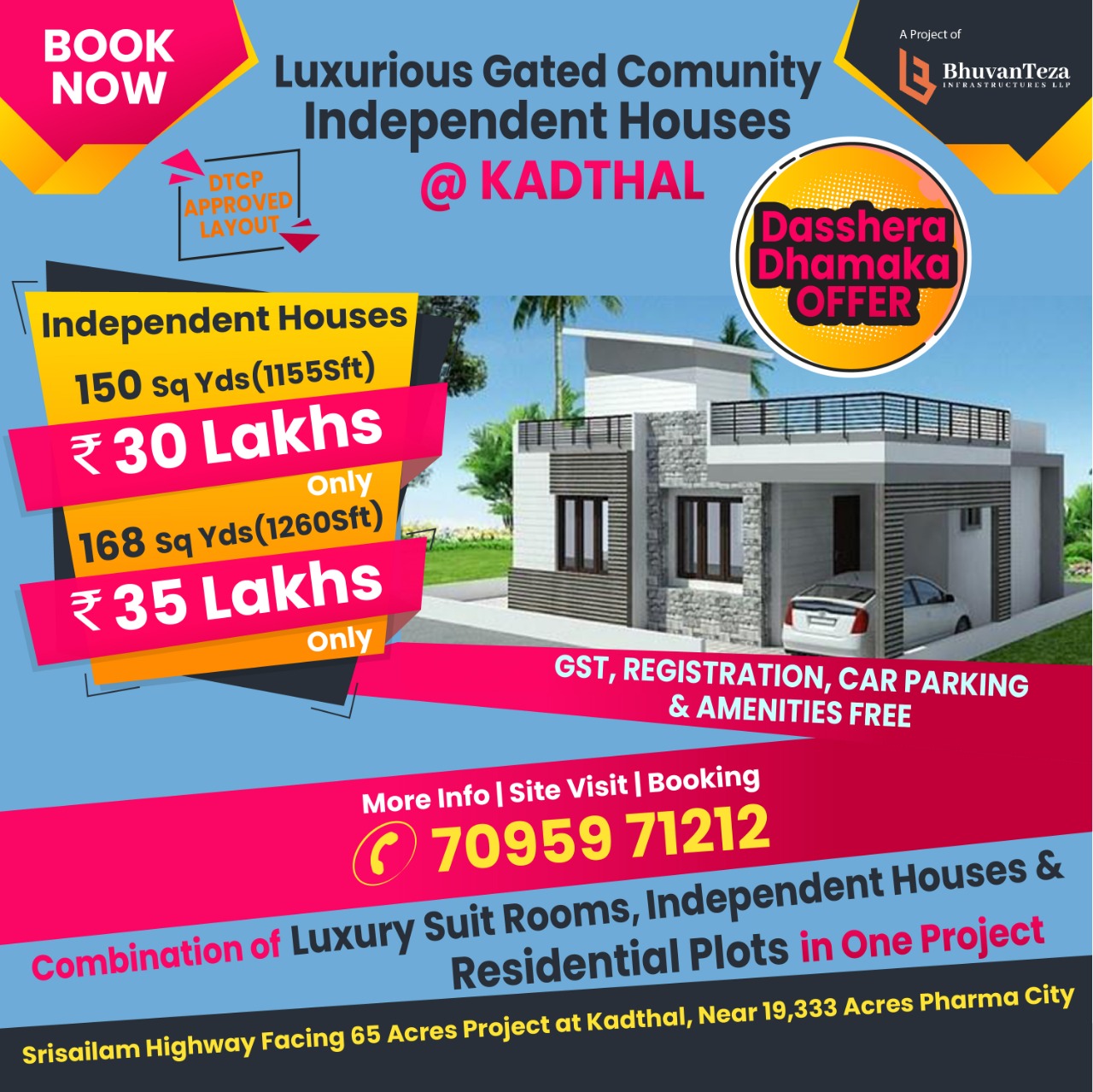HMDA & RERA Approved Eastern Meadows-1 at Abdullapurmet near Ramoji Film City
